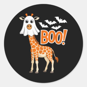 Boo Giraffe Costume Funny Animal Lovers Halloween Classic Round Sticker