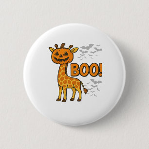 Boo Giraffe Halloween Costume Giraffe Lover Spooky 2 Inch Round Button