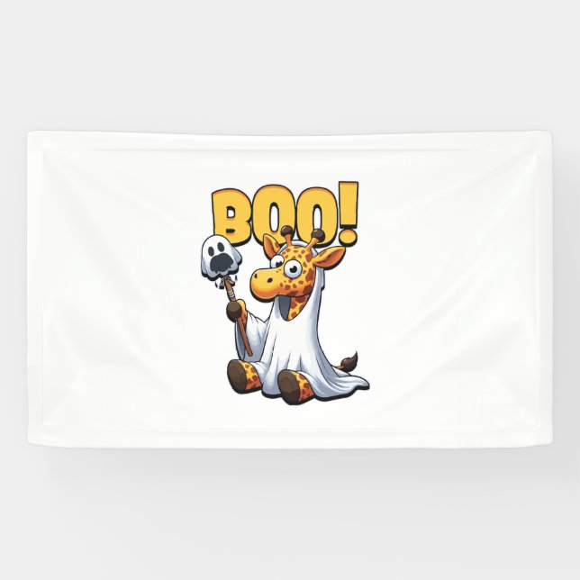 Boo Giraffe Halloween Ghost Giraffe  _1 Banner (Horizontal)