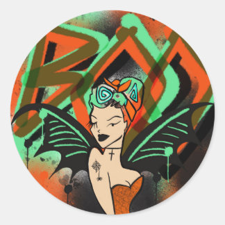 Boo Graffiti Witch Sticker