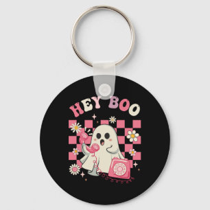 Boo Groovy Cute Ghost Funny Halloween Womens Kids  Keychain