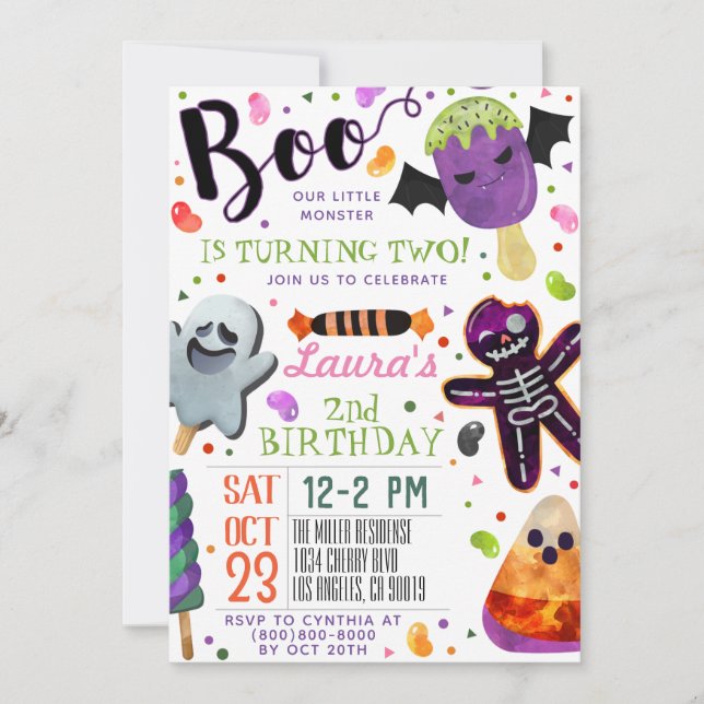 Boo Halloween Birthday Invitation (Front)