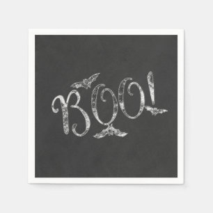 BOO! Halloween Chalkboard Chalk Holiday Party Napkin