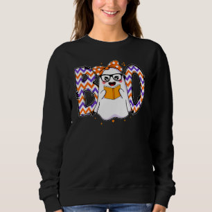 Boo Halloween Costume Groovy Spooky Boo Crew Girls Sweatshirt