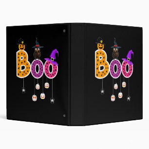 Boo Halloween Costume Spiders Ghosts Pumkin & Witc Binder