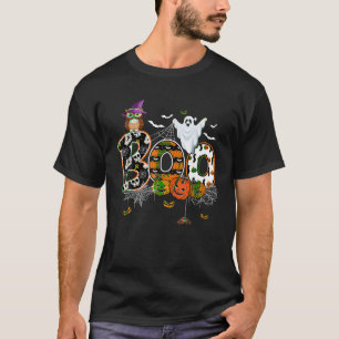 Boo Halloween Costume Spiders Ghosts Pumkin Witch T-Shirt