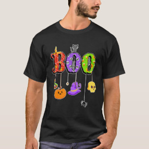 Boo Halloween Costume Spiders Ghosts Pumkin Witch  T-Shirt