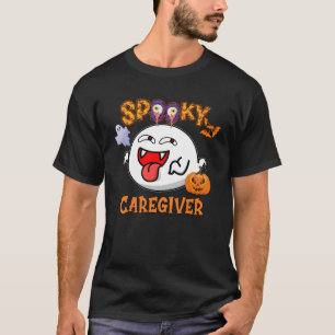 Boo Halloween Costume Spooky Caregiver T-Shirt