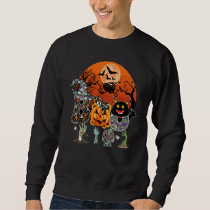 Boo Halloween Costume With Pumpkin And Zombie Moo Sweatshirt