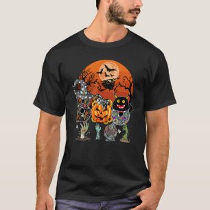 Boo  Halloween Costume With Pumpkin And Zombie Moo T-Shirt