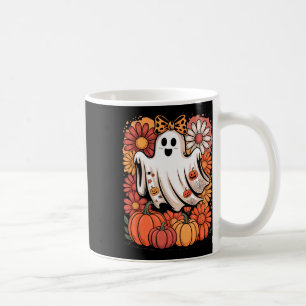Boo Halloween Cute Ghost Girly Coquette Bow Autumn Coffee Mug