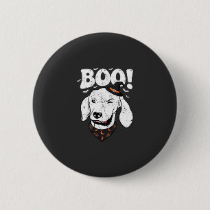 Boo Halloween Dog Witch Hat Bats 2 Inch Round Button