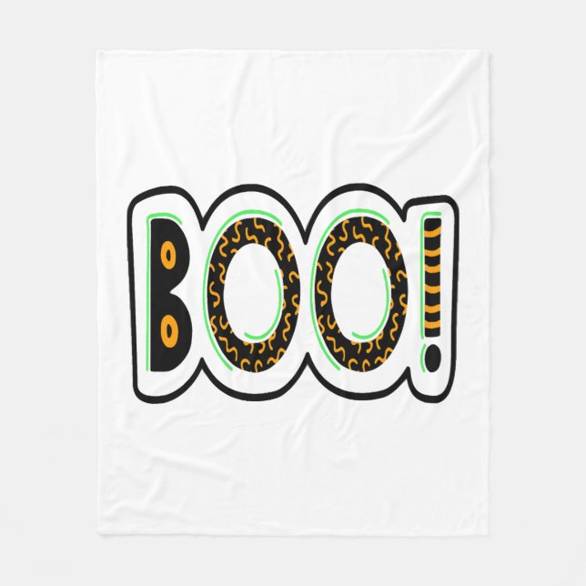 BOO Halloween                          Fleece Blanket (Front)