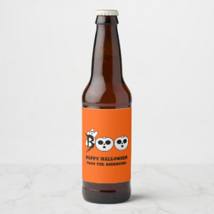 BOO! Halloween Ghost Beer Bottle Label Set