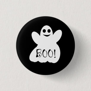 Boo! Halloween Ghost Button Badge
