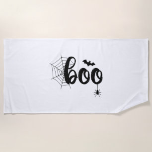 Boo Halloween Ghost Cute Halloween Family Matching Beach Towel