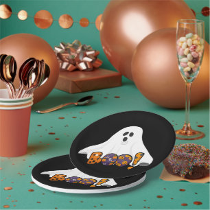 BOO Halloween Ghost Party Paper Plate