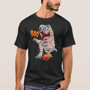 BOO Halloween Ghost Skeleton Dinosaur T-Rex T-Shirt