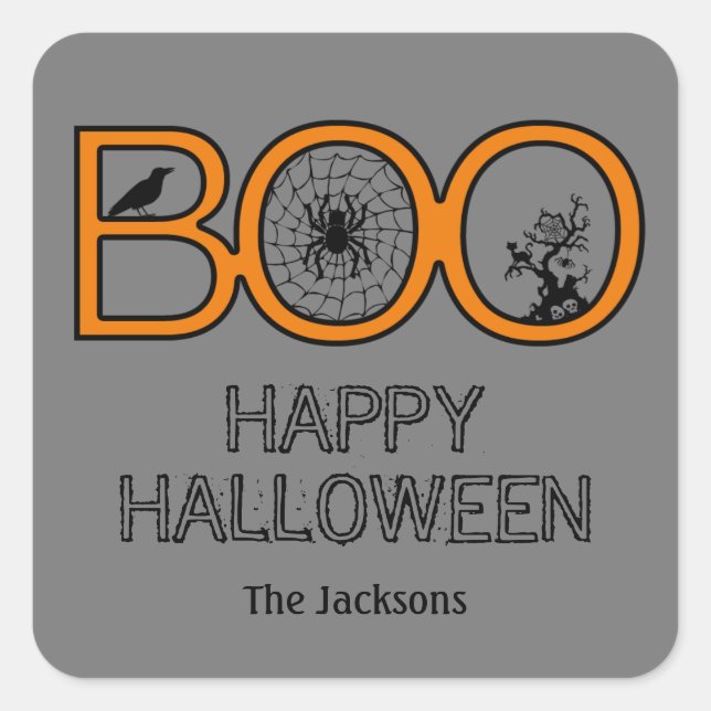 Boo! Halloween Gift Tag Stickers (Front)