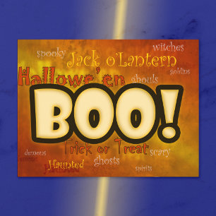 Boo! Halloween Greeting Postcard