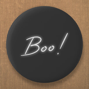 Boo Halloween Modern Neon Ghost Black Fun Urban 2 Inch Round Button