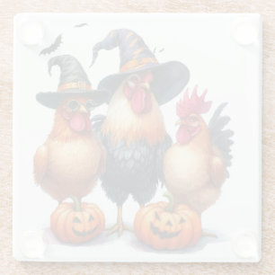 BOO Halloween on the farm Glass Coaster