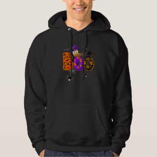 Boo Halloween Party Spiders And Witch Hat Pumpkin Hoodie