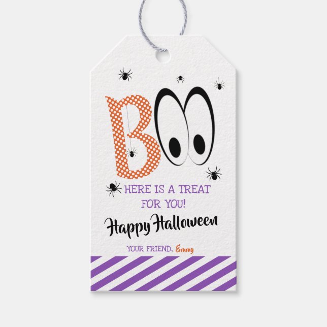 Boo Halloween Party Tags (Front)