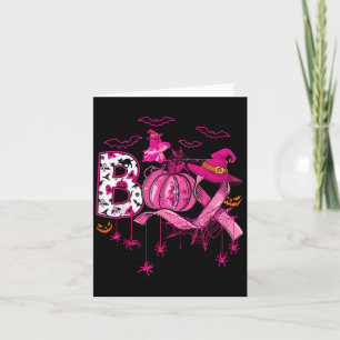 Boo Halloween Pumpkin Pink Ribbon Witch Breast Can Card