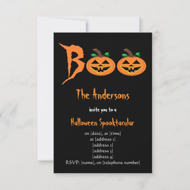 BOO! Halloween Pumpkins Invitation (Front)