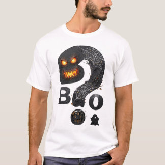 Boo Halloween Spiderweb Glyph T-Shirt