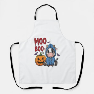 Boo Halloween Spooky Ghost Cow Apron