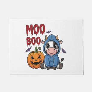 Boo Halloween Spooky Ghost Cow Doormat