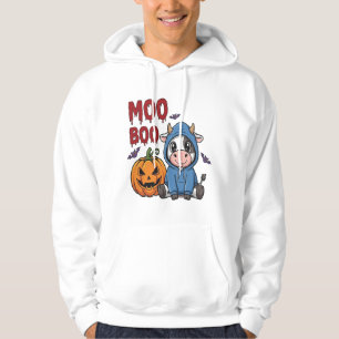 Boo Halloween Spooky Ghost Cow Hoodie