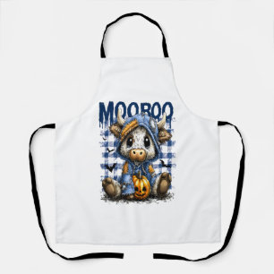 Boo Halloween Spooky Highland Cow Apron