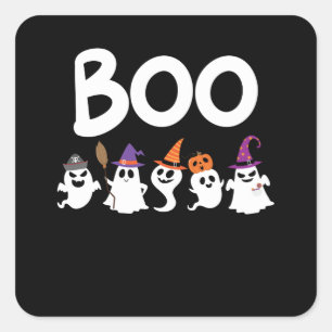 Boo Halloween Square Sticker