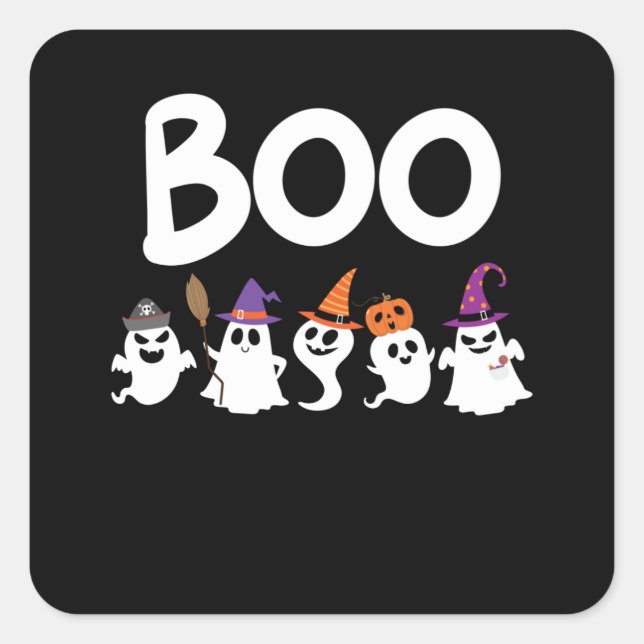 Boo Halloween Square Sticker (Front)