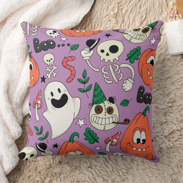 Boo Halloween Throw Pillow (Blanket)