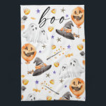 Boo Halloween Watercolor Kitchen Towel<br><div class="desc">Decorate your kitchen with this watercolor Halloween-inspired boo kitchen towel.</div>