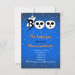 BOO! Halloween White Pumpkins Invitation