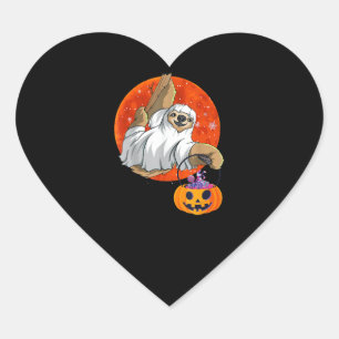 Boo Halloween With Sloth Witch Hat And Spider Heart Sticker