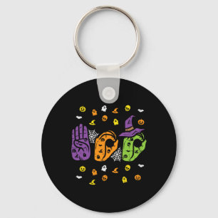 Boo Hands American Sign Language Pride ASL Hallowe Keychain