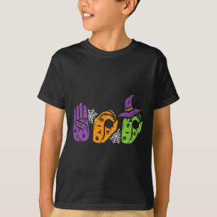 Boo Hands American Sign Language Pride Asl Hallowe T-Shirt