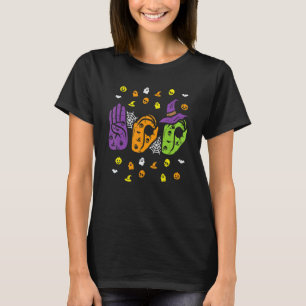 Boo Hands American Sign Language Pride Asl Hallowe T-Shirt