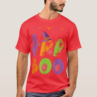 Boo Hands American Sign Language Pride ASL Hallowe T-Shirt
