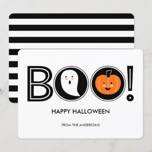 Boo! Happy Halloween Flat Card