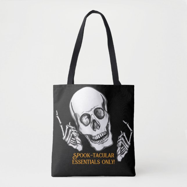 Boo Happy Halloween Funny Skull joking  Tote Bag (Front)