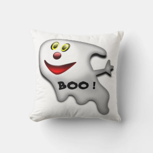 BOO ! HAPPY HALLOWEEN GHOST THROW PILLOW