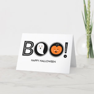 Boo! Happy Halloween Greeting Card