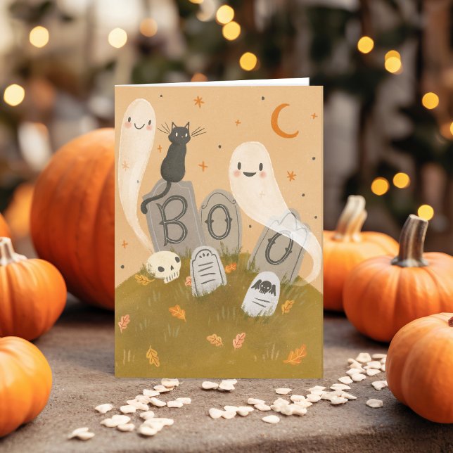 Boo! Happy Halloween Note Card (Creator Uploaded)